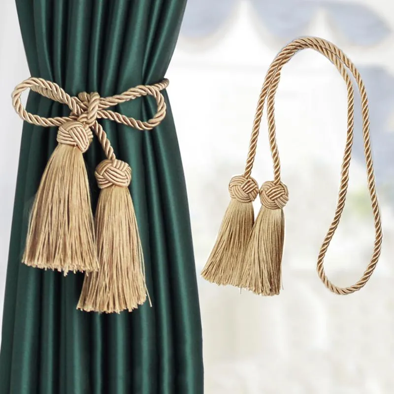 Other Home Decor 1Pc Tieback Curtain Clip Tassels Tiebacks For Curtains Accessories Gold Tie Backs Polyester Holder Buckle RopeOther