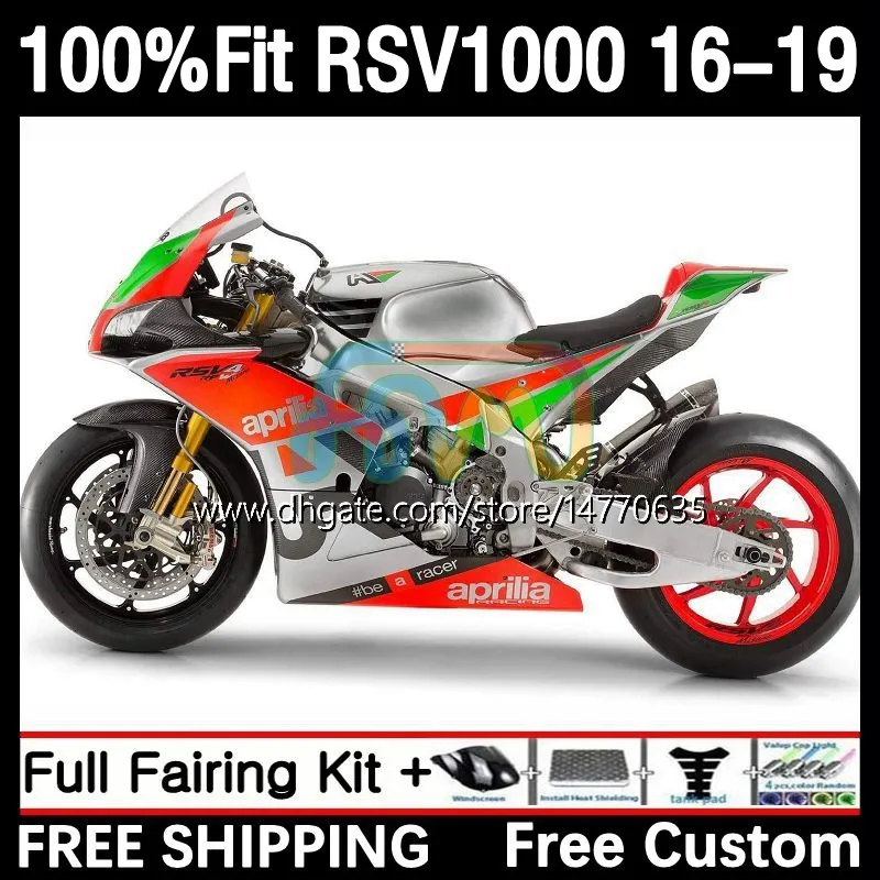 Carenature per stampi ad iniezione per Aprilia RSV4 RSV 1000 RSV-1000 RSV1000 R RR 16 17 18 19 Carrozzeria 5DH.29 RSV1000RR 2016 2017 2018 2019 RSV1000R 16-19 Corpo OEM verde rosso