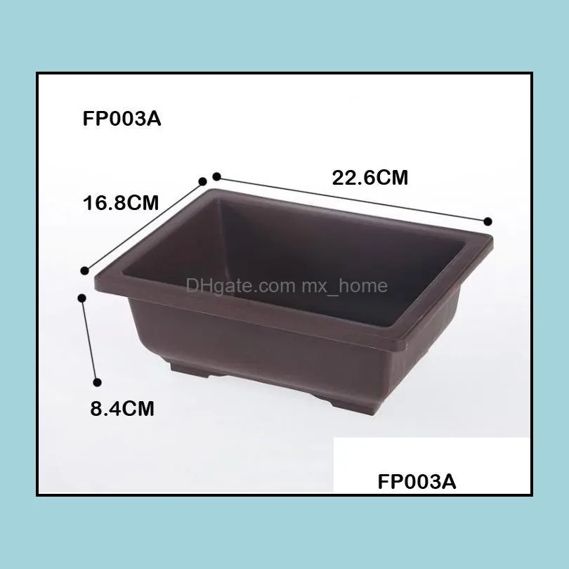 Free shipping Hot Sale RetroStyle Plastic Bonsai Pot Balcony Square Flower Planter Nursery Pots Basin Maceta Cuadrada Wholesale