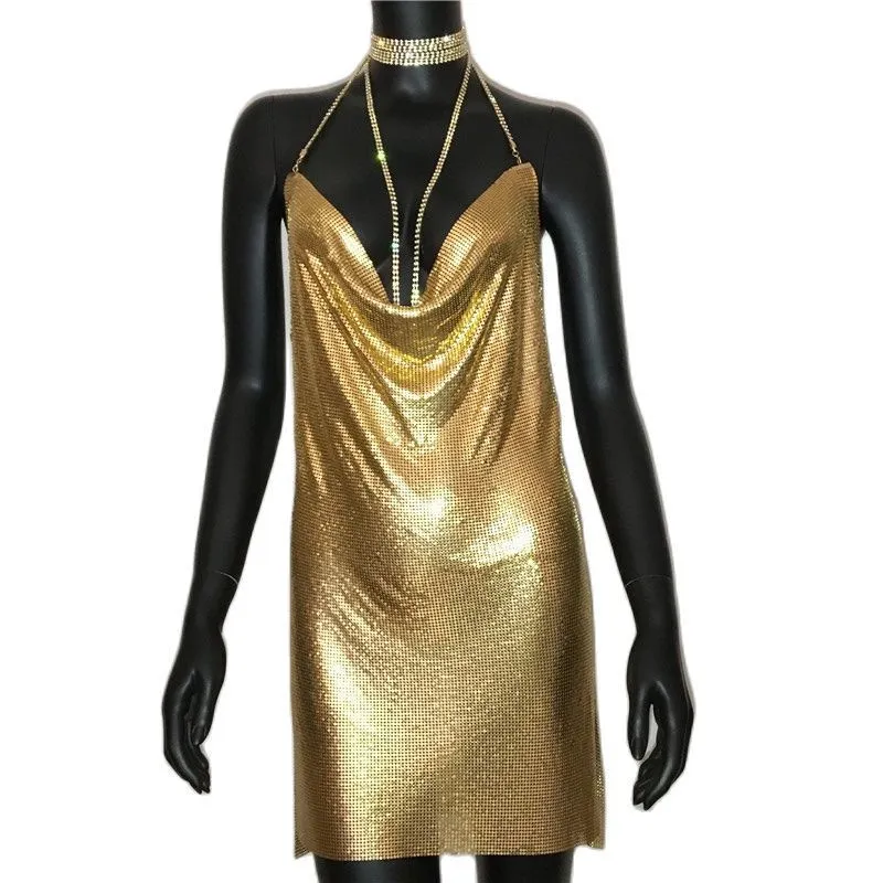 Gold Silver Sequin Dress, Sleeveless Mini Dress With... From Dou04, $30.9  In Bulk | DHgate.Com
