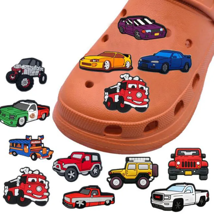 24 style colorfuls car croc charms soft rubber shoecharms buckle fashion shoe accessories clog decoration part gift