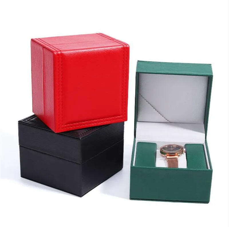 Uhren-Geschenkboxen, PU-Leder, Armbanduhr-Box, Schmuck-Armband-Vitrine mit abnehmbarem Kissen