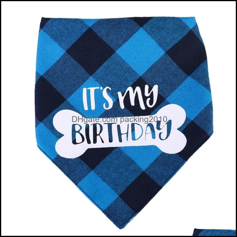 pet dog small large bibs scarf washable cozy cotton plaid printing puppy kerchief bow tie grooming accessories