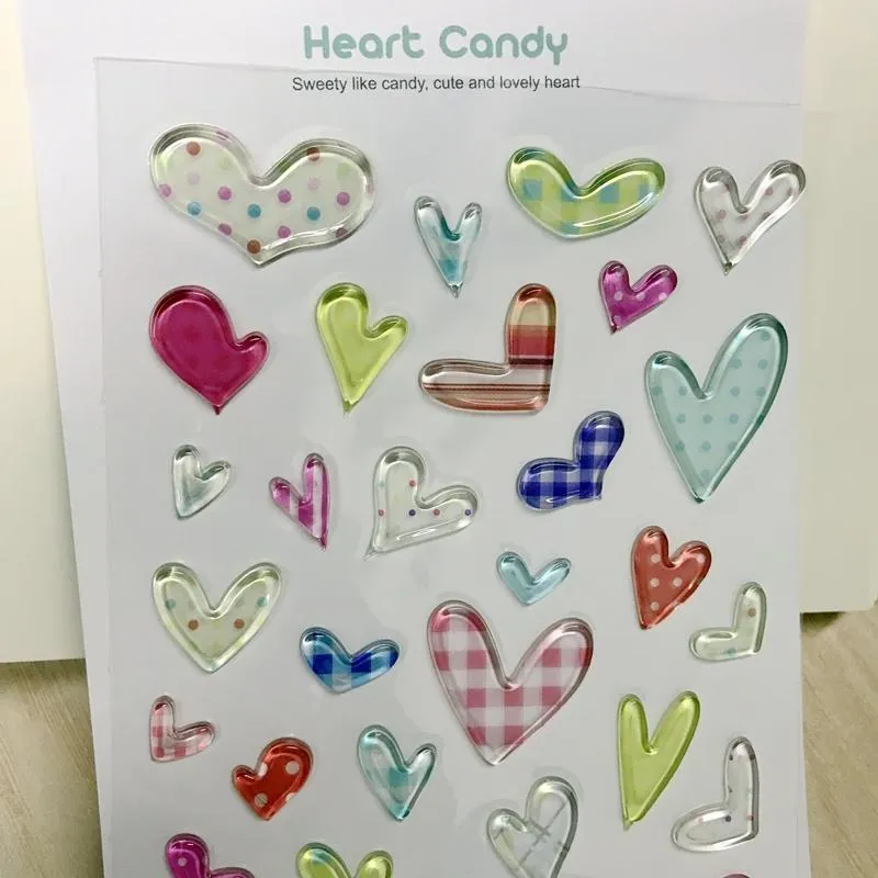 Подарочная упаковка прозрачная пластиковая наклейка с акриловым сердцем для скрапбукинга DIY Резкое.