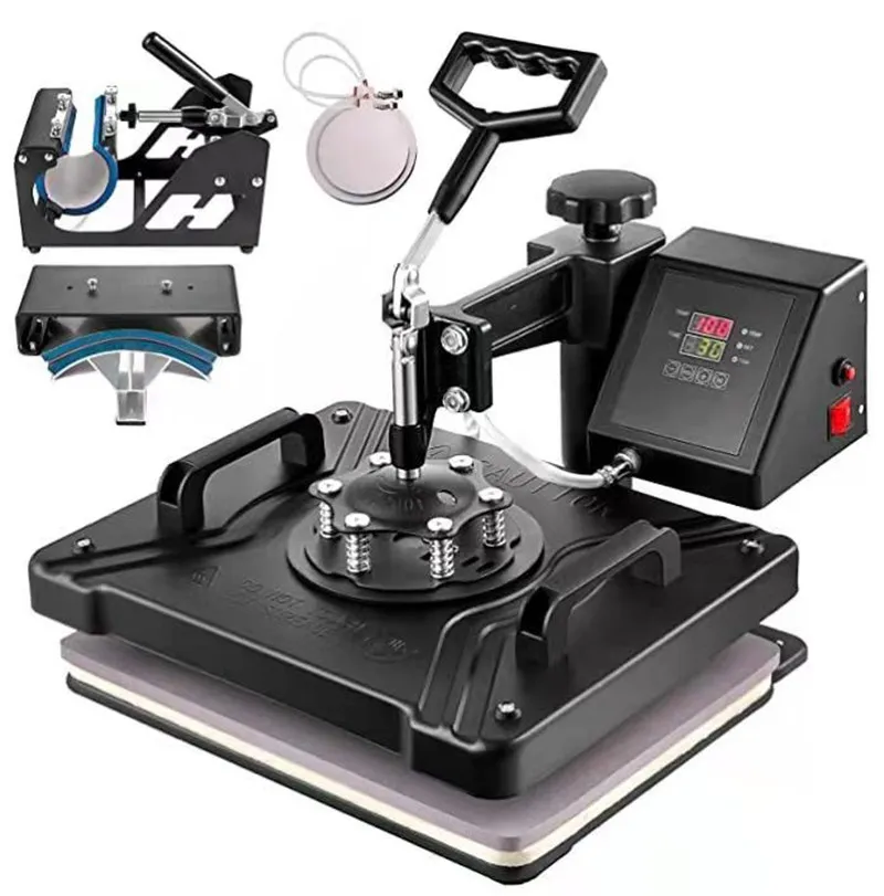 5 in 1 T-Shirt Heat Press Machine mug Sublimation printer Heat Transfer Machine Sublimation Machine for mug shrit black