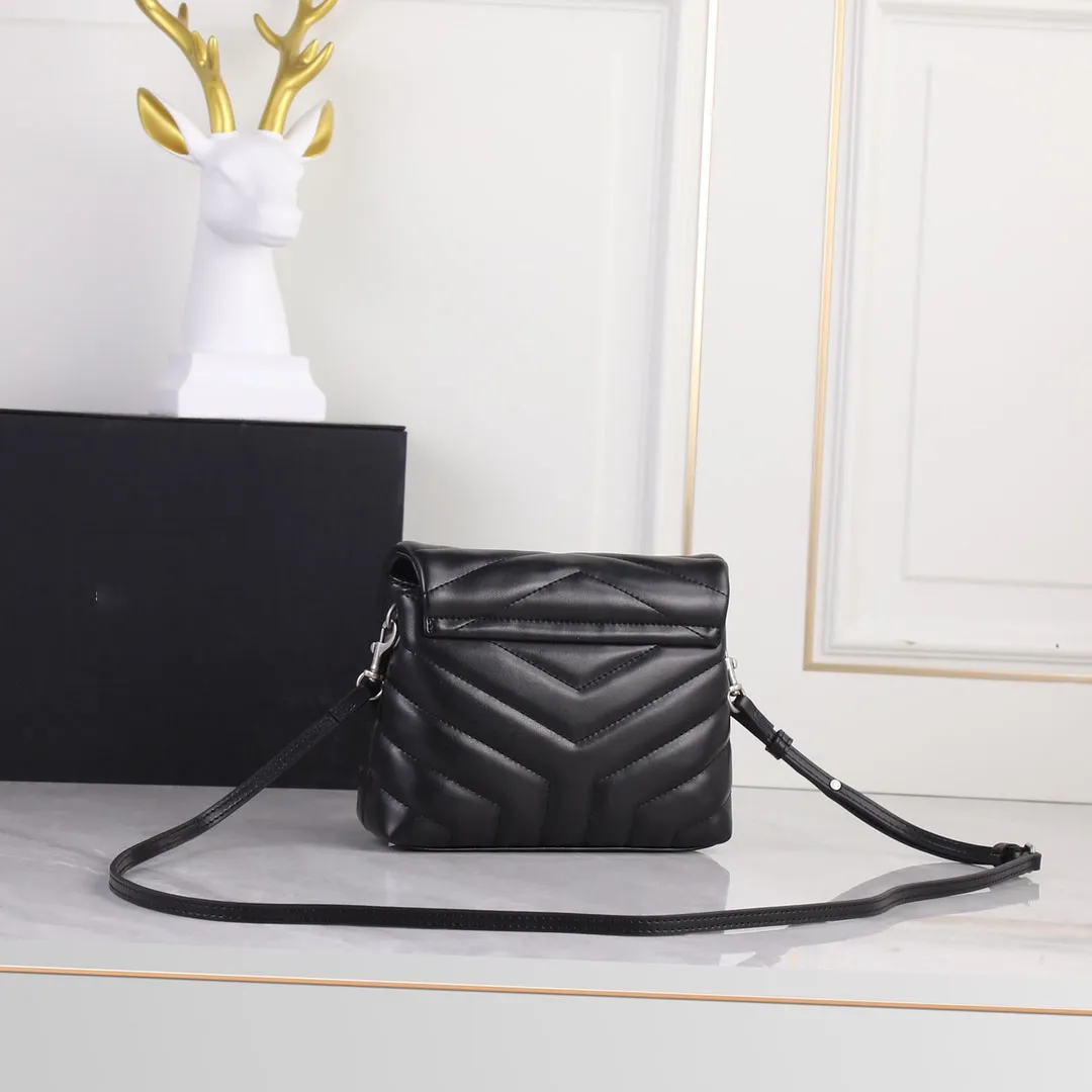 Mini Designer Shoulder Crossbody Bags Loulou Handbag Purse Brand Luxury Woman Fashion Black Smooth Plain Cowhide Genuine Leather Messenger Bag