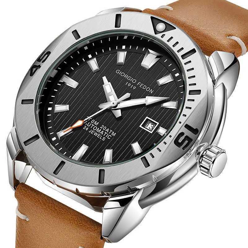 Nuovo Giorgio Fedon Luxury Date Cinturino in pelle da uomo di alta qualit Orologio al quarzo Moda Luminoso Sport Acqua impermeabile Relojes Hombre