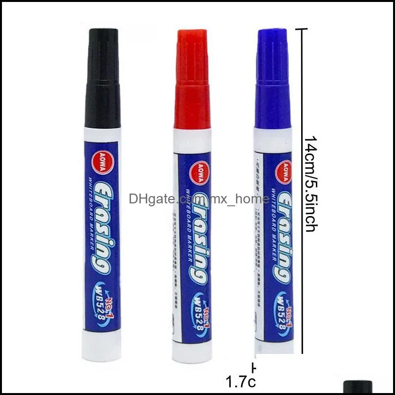 black red blue erasable whiteboard pens office school point 0.1 inch smooth writing pens whiteboard writing erasable markers pen vt1326