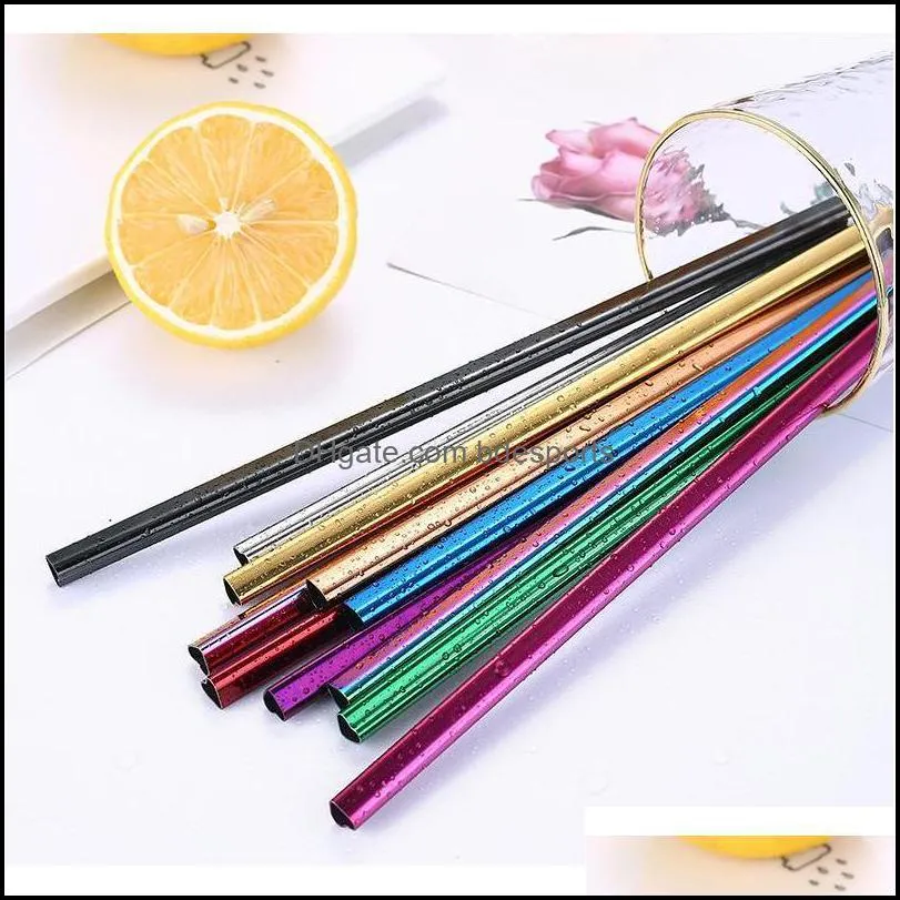 Drinking Straw Reusable Metal Straw Heart-Shaped Bubble Tea Straws 304 Stainless Steel Pearl Milkshake Straw 21.5Cm Lx3094 Toc3C