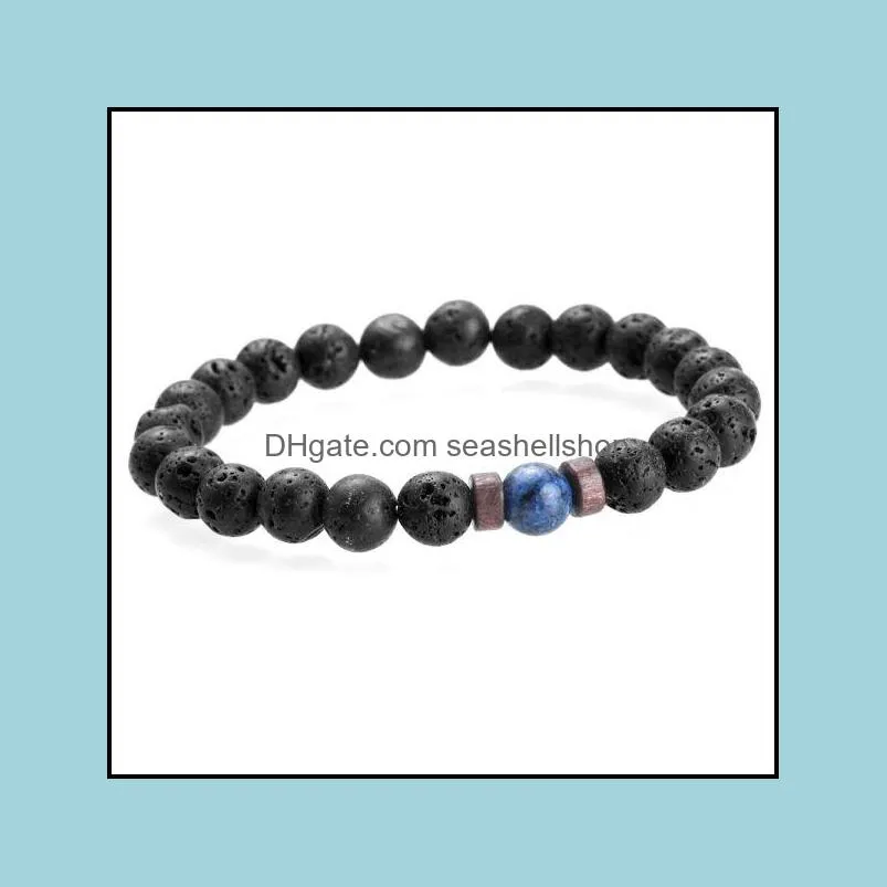 8mm lava stone&spectrolite healing energy stone beads strands distance bracelets essential oil diffuser bracelet gemstone tigers eye