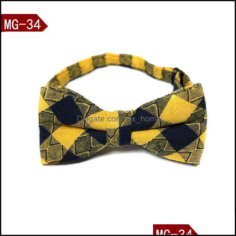 children plaid necktie british style baby ties fashion cute lattice necktie hot kids cotton and adjustable bow tie z0301