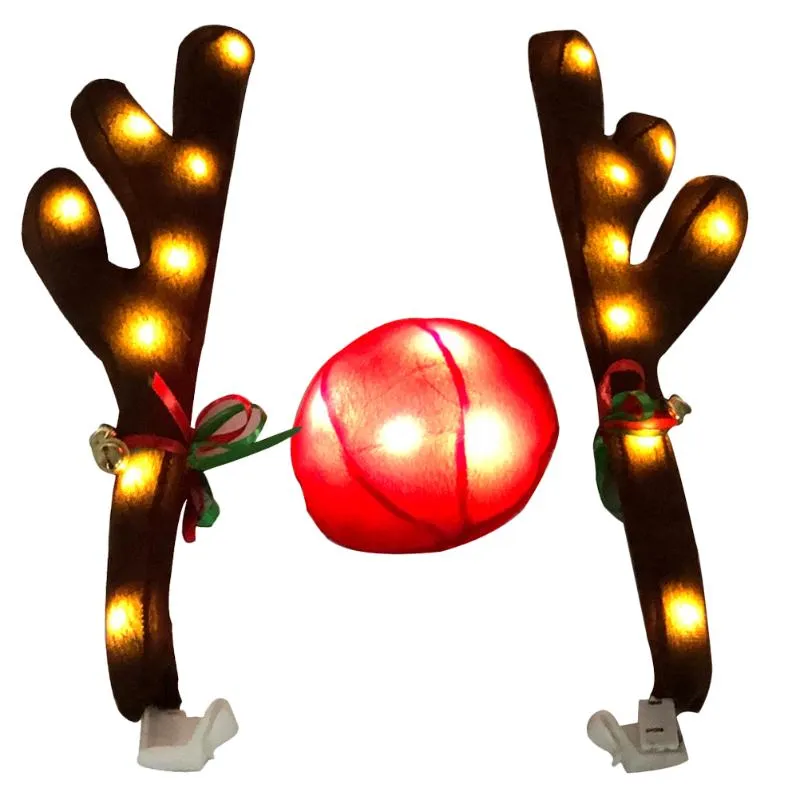 İç dekorasyonlar set araba ren geyiği rudolph kiti Noel ile Lightinterior