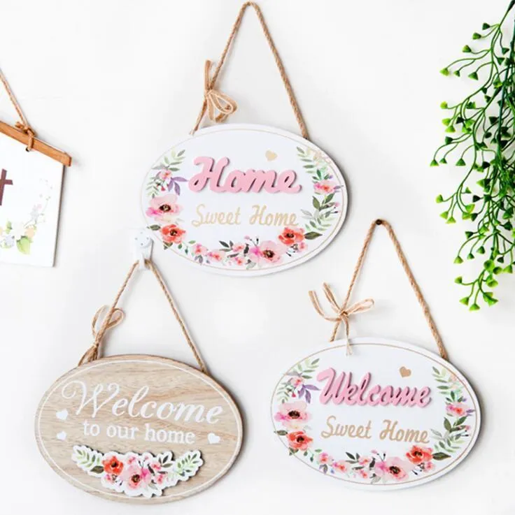 Welcome to Our Home Wooden Sign Novelty Items Hanging Decoration Rustic Farmhouse Front Porch Signs Decor