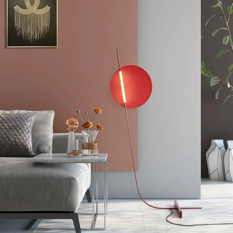 Lampadaire nordique lampe à LED rouge vivant moderne chambre minimaliste maison décoration créative debout