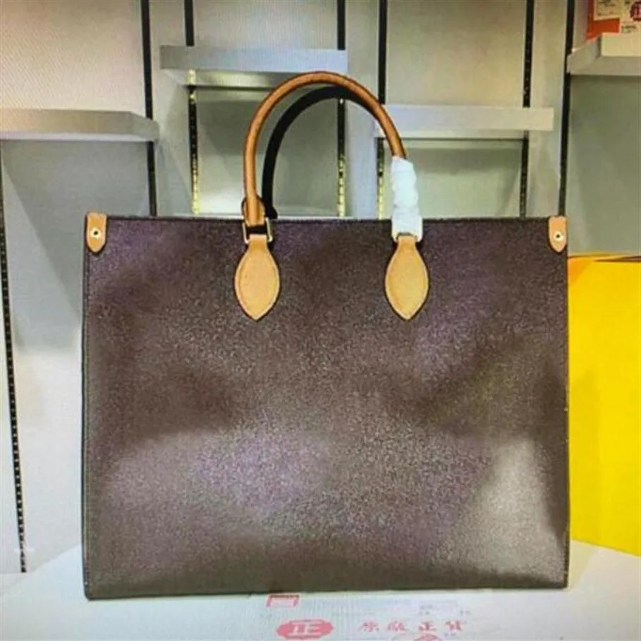 Onthego large capacity tote fashion sac femme leather shoulder bag woman handbag duplex print Toron handle lady shopping bag women241h