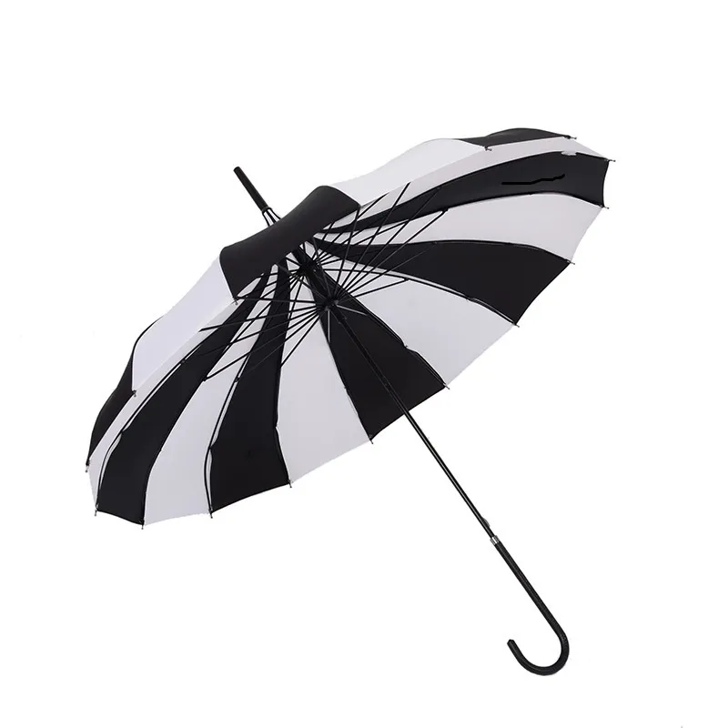 20 pcs Parisien Pagode Pluie Parapluie Parasol Parapluies Rayé Solaire Ensoleillé Coupe-Vent Forte Bande