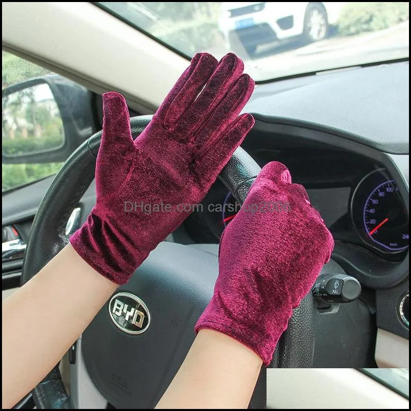 Fashion Elastic Flannel Gloves Women`s Velvet Thin Winter Warm Outdoor Sports Fitness Cycling Mittens