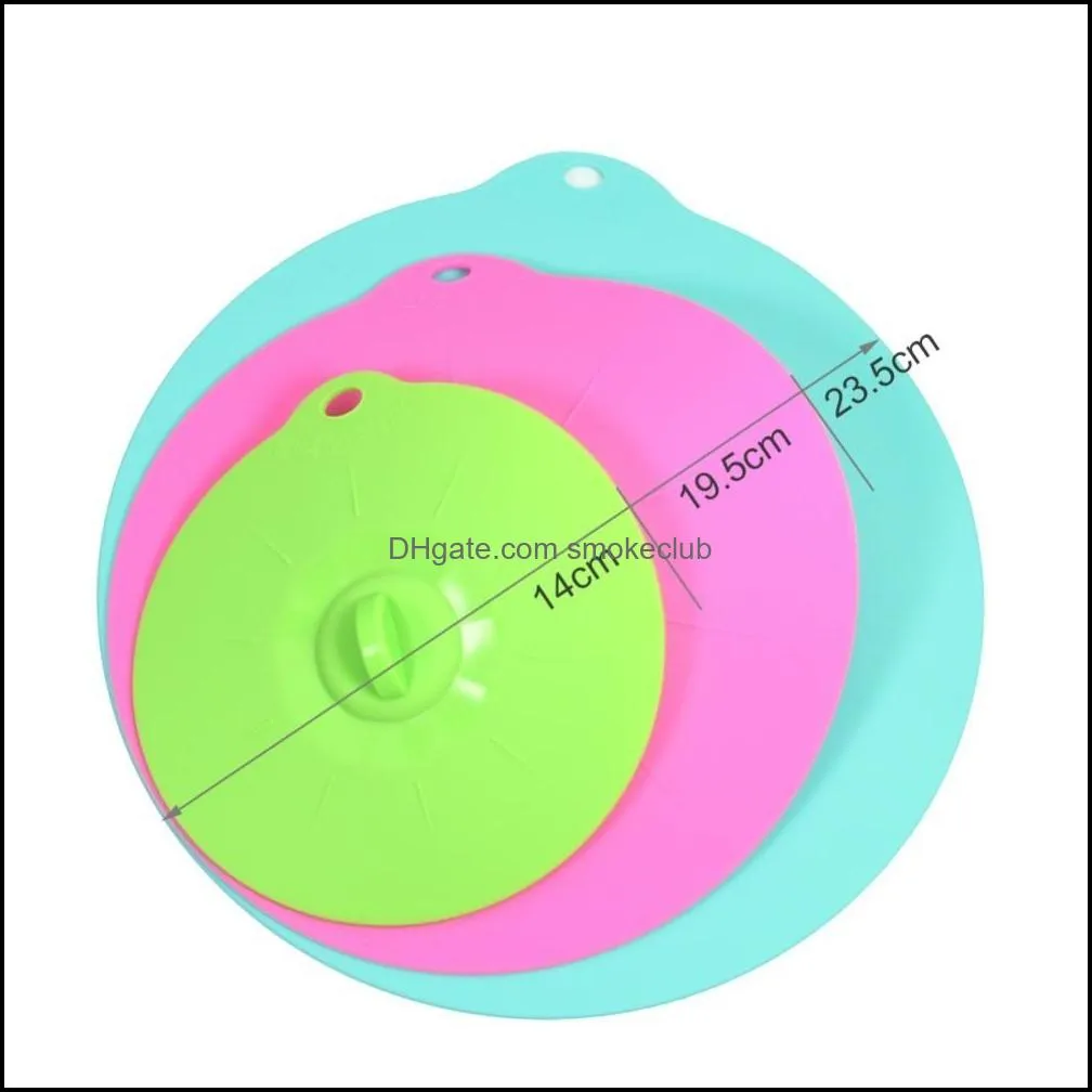 Silicone Suction Lids Airtight Seal - Easy To Apply Remove Pot Covers, Fit Any Round Container Flat Rim, Great for Frying Pans 201116