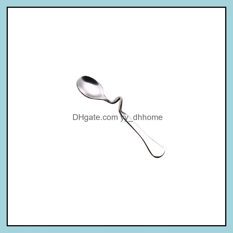 unique design coffee spoons, hangable spoon cafe, shiny polish stainless steel coffee spoons with twist handle