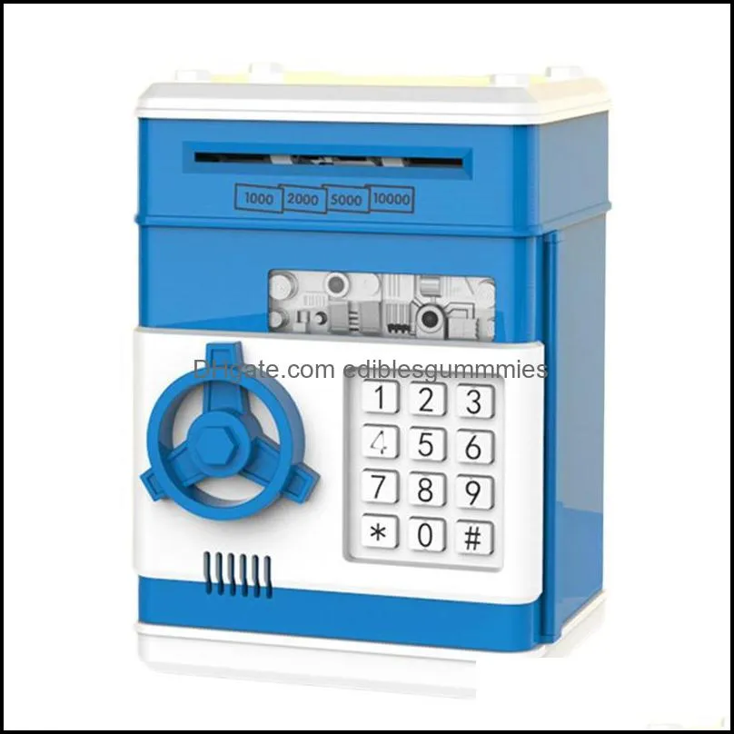 Electronic Piggy Bank ATM Password Money Box Cash Coins Box Gift With Automatic Saving Bank Banknote ATM Deposit Safe Music H8E5 Z0123