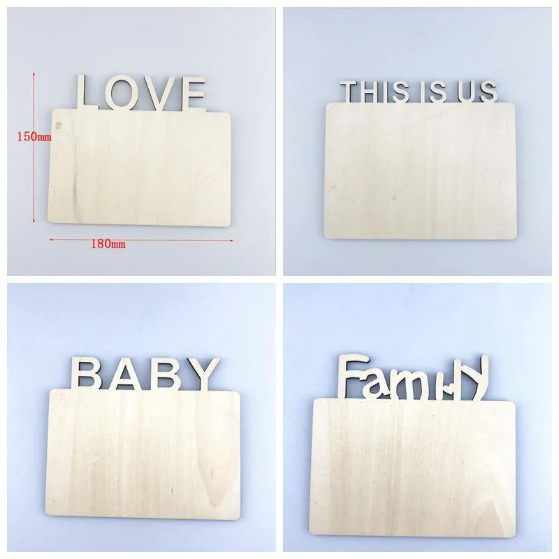 Sublimation Rahmen Thermal transfer plate Home Decor Heat Printing Picture Frame Wooden Desktop Decoration with Letter Lover Gift customize WMQ673