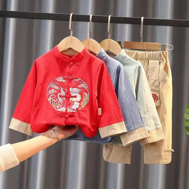 Vêtements ethniques bébé un an attraper bambin garçon tenue vêtements traditionnels chinois Hanfu pour