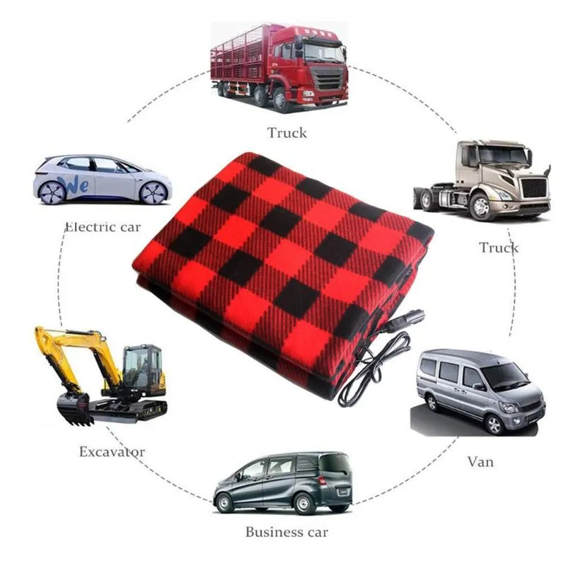 Blankets Car Heating Blanket Winter Heated 12V Lattice Energy Saving Warm Auto Electrical For Constant TemperatureBlankets