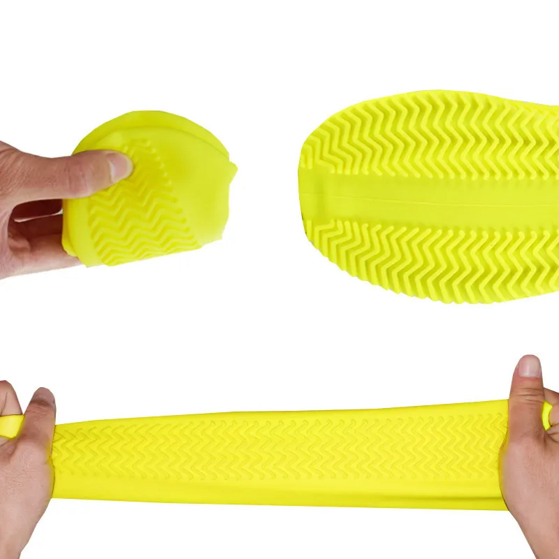 Couvre-chaussures unisexe en Silicone, imperméable, réutilisable,  antidérapant, contre la pluie - Jaune