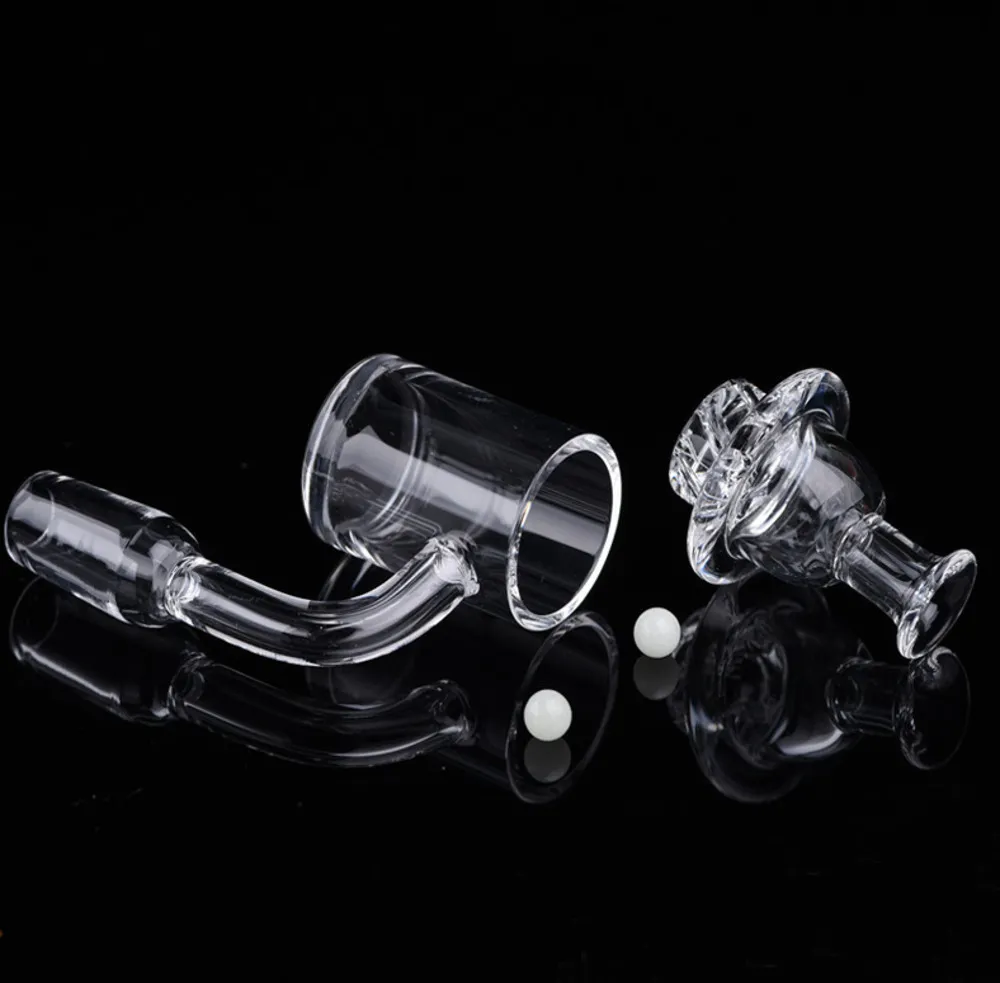 Kalite 25mm Düz Üst Kuvars Banger Tırnak Sigara İplik Carb Cap Ve TERP İnci Su Bongs Için