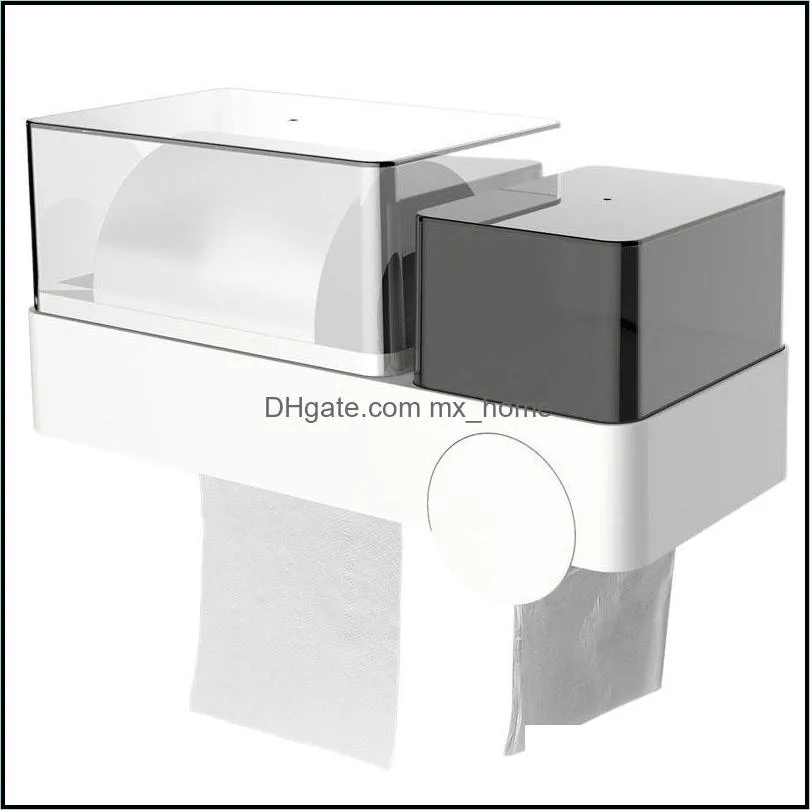 tissue boxes & napkins toilet punch free paper roll holder waterproof bathroom box with garbage bag easy install