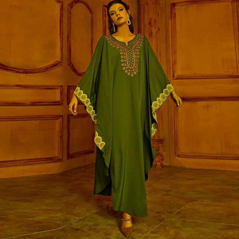 Vêtements ethniques Kaftan Ramadan Abaya Dubaï Robe Longue Djellaba Femme Musulmane Pakistanais Turquie Islam Arabe Musulman Hijab Maxi Robe pour WO