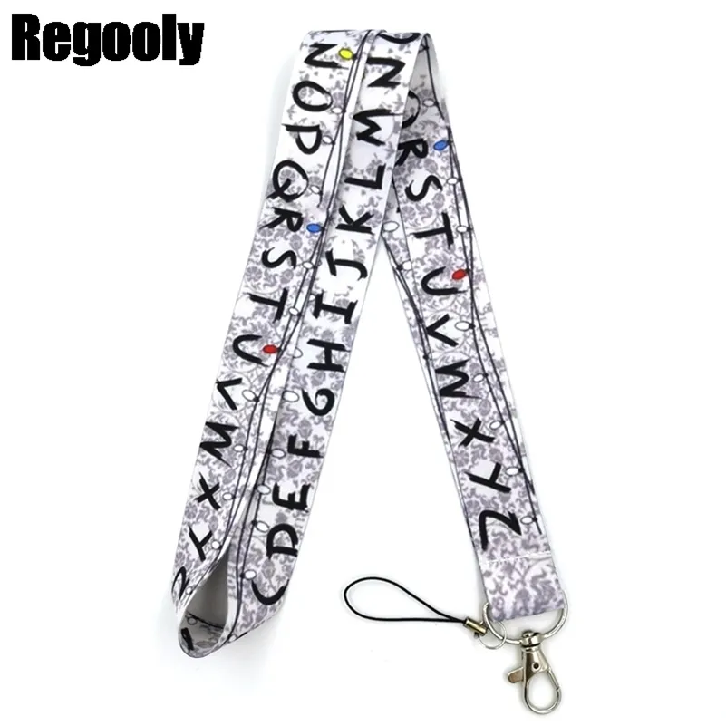 Stranger things bet letters Keychain Lanyards Id Badge Holder ID Card Pass Gym Mobile Phone Badge Holder Key Straps 220516