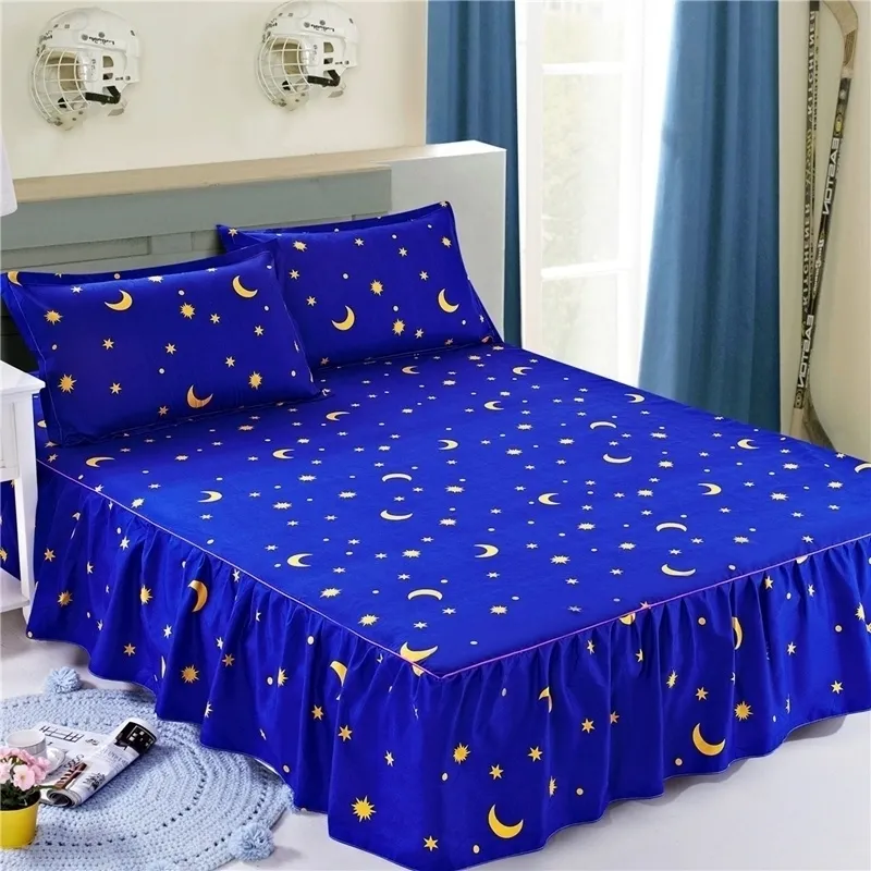 ベッドカバーCUBRECAMA BEDSPREAD BEDCLOTHESファッションコットンベッドスカートシングルシートカラフルなベッドカバー1.81.51.2メートル。 Y200417