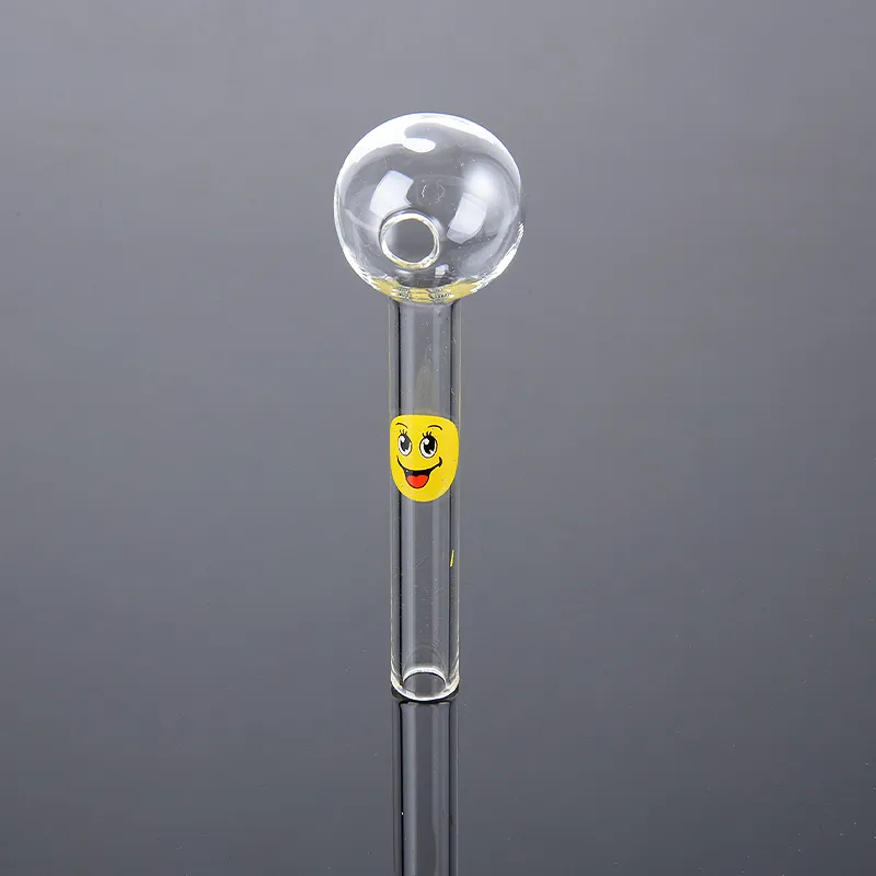 Mini-Rauchpfeife Smile Logo Glasölbrennerrohre Klarer Pyrex-Löffel Handtabakwerkzeug Dab Rig Buners Bongs Zubehör