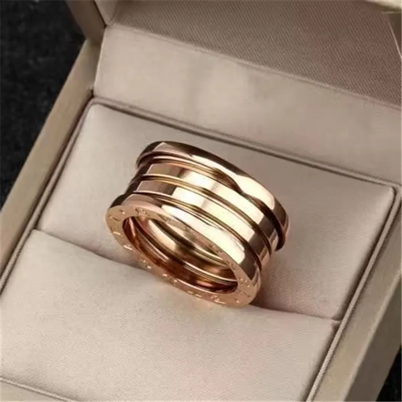 With Box Fashion 316L Titanium Steel Zero Ring Side Stones Couple Rings for Men and Women Band Ring