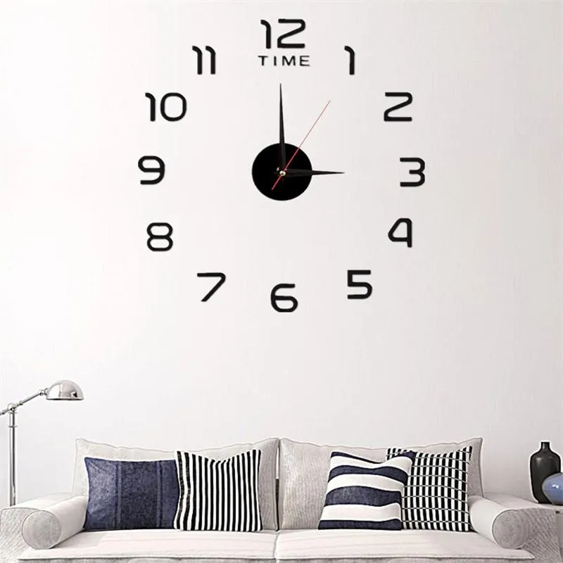 Horloges murales Horloge 40cm / 16 '' Autocollant de bricolage sans cadre pour l'école El Decoration Office Home Room Chambre Decorwall Clockswall