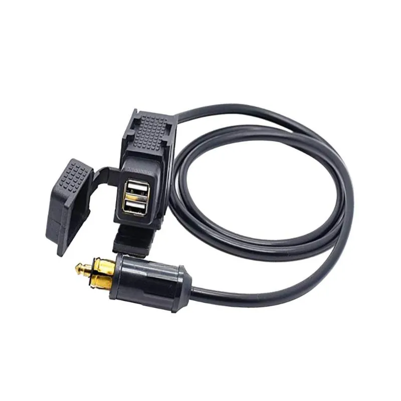 Bilarrangör 12V-24V Motorcykel SAE-adapter 2 USB-gränssnittsladdare 5V 2.1A Snabbkopplingspluggbil