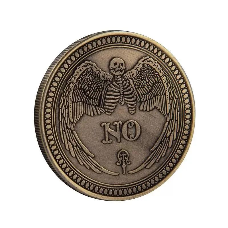 Arts Crafts Yes or No Copy Coin Commemorative Prediction Decision Making Challenge Vintage Skull Handicraft Travel Souvenir Art Collection