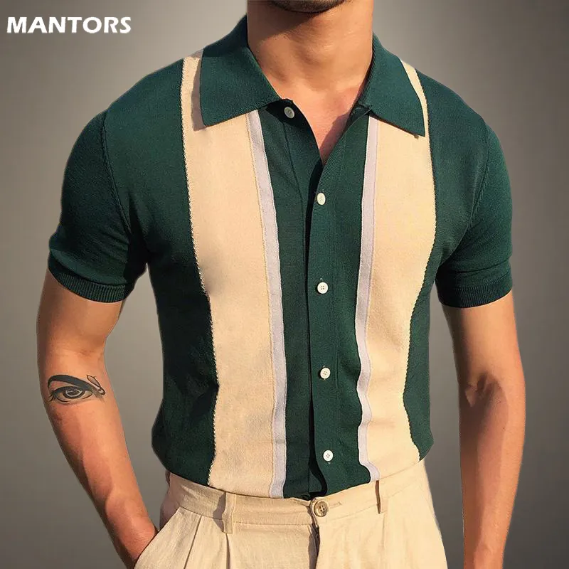 Summer Mens Polo Camisa de manga curta Business T 35 algodão de algodão de alta qualidade S Streetwear Knit 220623