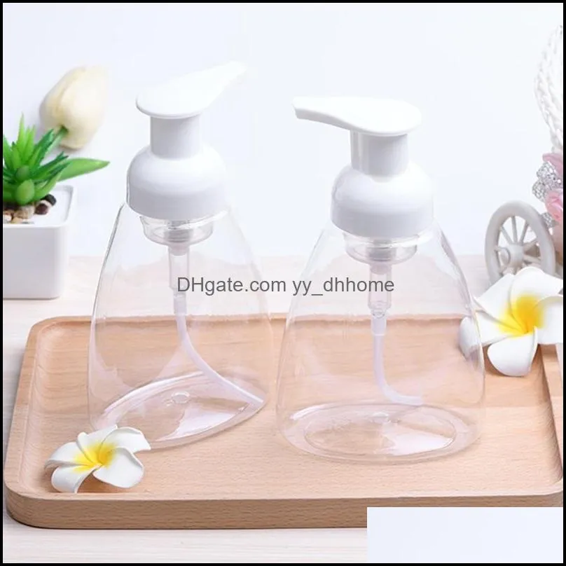 250ML hand sanitizer foam bottle Fan- shaped transparent plastic Pump Bottle for cosmetics lotion Free sea freight