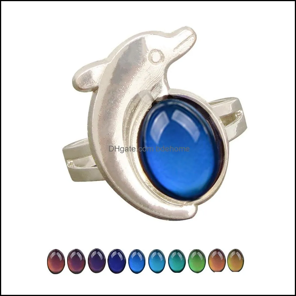 Changing Color Mood Band Rings for Women Emotion Feeling Adjustable Temperature Ring Girl Fashion