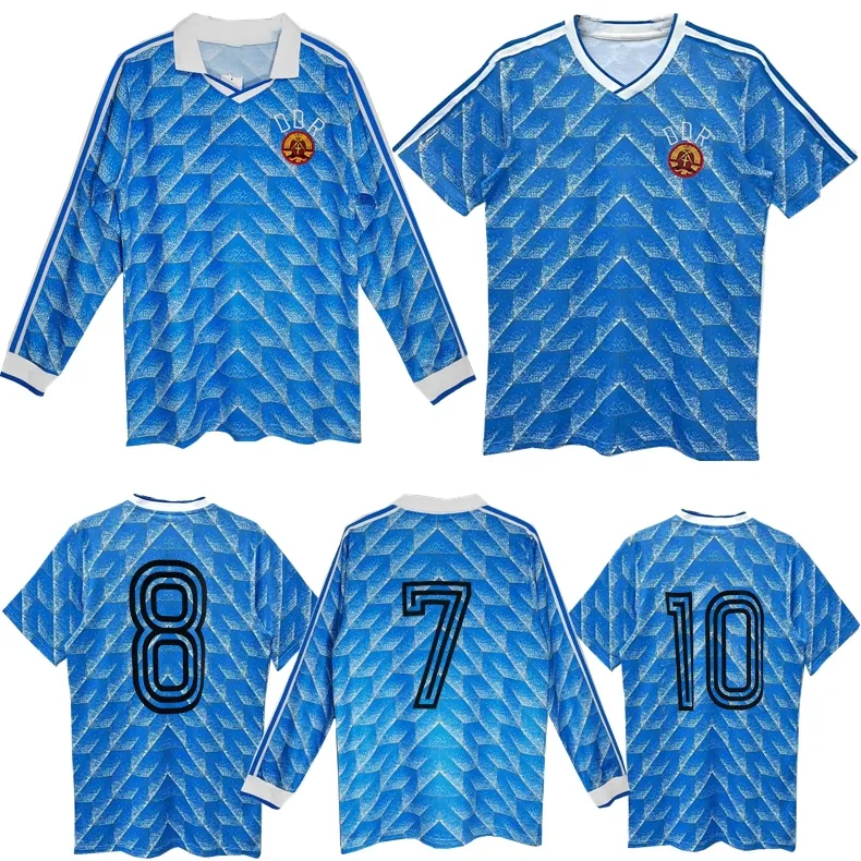 1988 1990 DDR retro voetbalshirt 88 90 OOST-Duits Stubner Kirsten Sammer Andreas Thom Thomas Doll klassiek vintage voetbalshirt