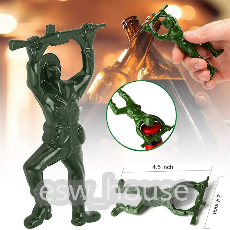 Green Army Man Bottle Opener, Unique Soldier Shape Mini - View #3