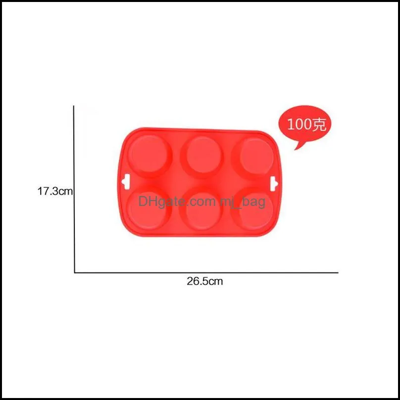 thickened 6/12-hole diy baking moulds cupcake tray round silicone cake mold for kitchen tool muffin cup