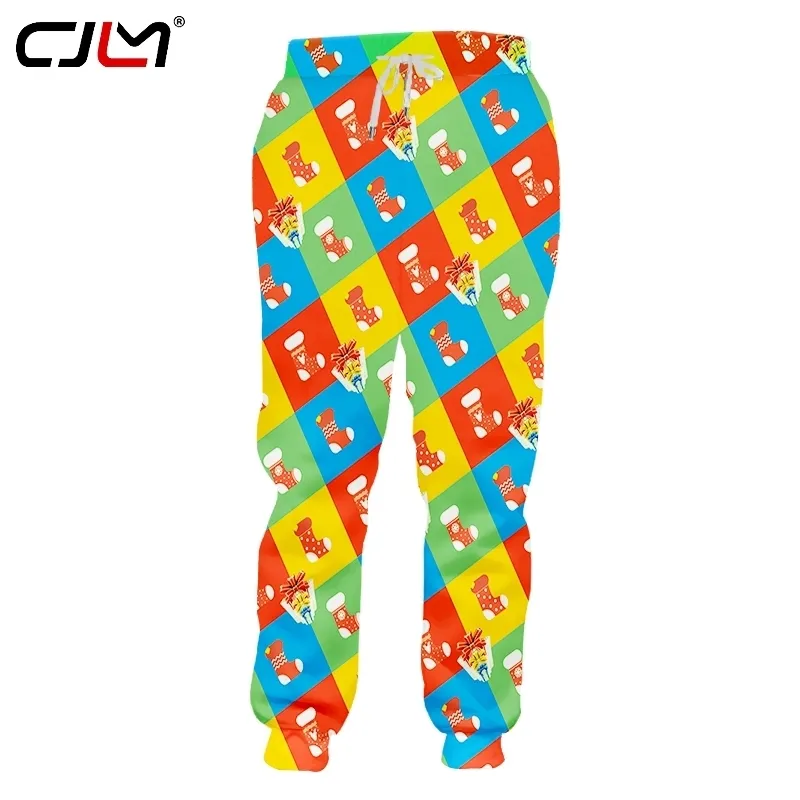 Noël hommes 3D imprimé bas colorés et coffrets cadeaux pantalons sport grande taille Spandex 5XL Swetpants 220623