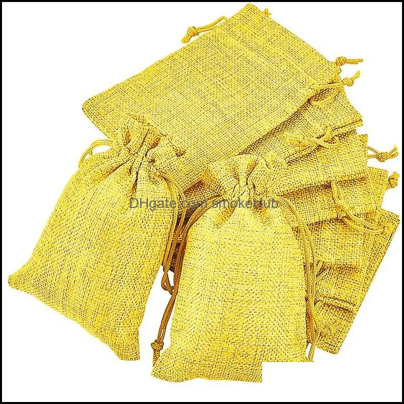 Storage Bags 50pcs 10cm X 14cm Mixed Color Burlap Favor Gift Bags, Linen Jewelry Pouches With Drawstring For Gifts And