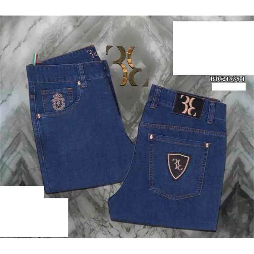 Jeansy miliarderów cienkie mężczyzn wiosenny letni styl bawełniany komfort wysokiej jakości delikatne dżinsy 210723