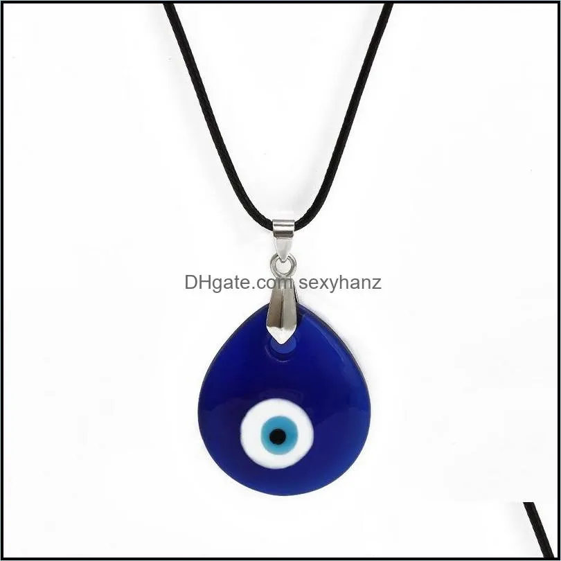 Blue Turkey Evil Eyes Pendent Necklace for Men Women Classic Ethnic Turkish Lucky Eyes Choker Necklace Jewelry Accessories C3