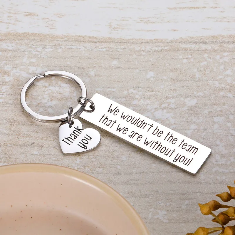 Thank You Gifts Keychain for Colleague Coworker Leaving Retirement Gift Key Chain Ring Retired Stainless Steel Employee Card9983146