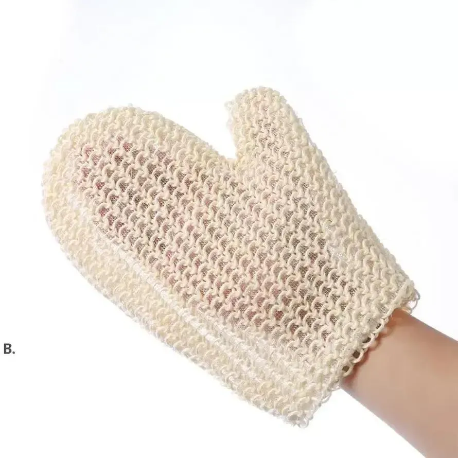 Натуральная сизальская ванна спа-сараб скруббер губки волокна Glove Mitt Mitt Scoften Smooth Renew Skin Anti-Eco Friendly